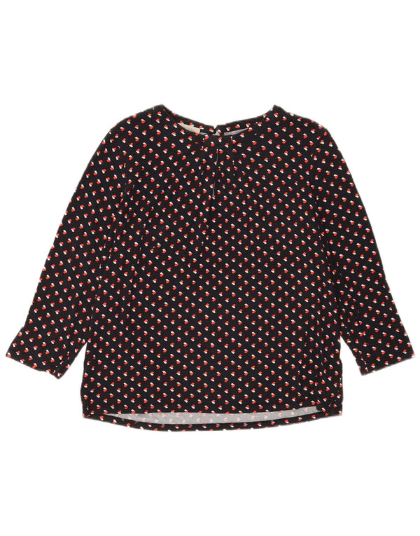 Bluză Hobbs pentru femei cu mâneci 3/4 UK 14 Medium Black Geometric Viscose