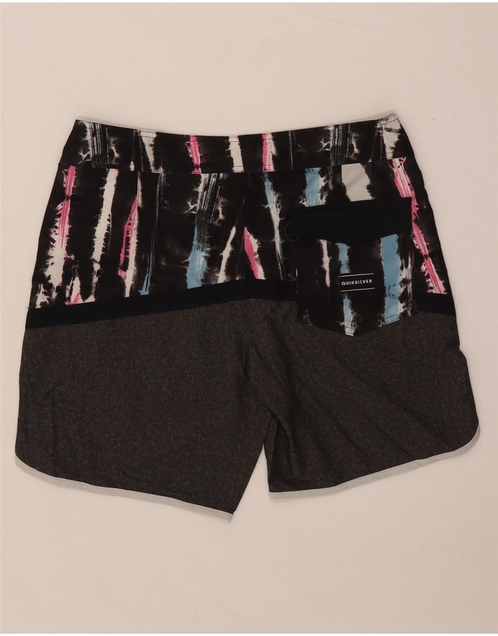 Pantaloni scurți de înot Quiksilver pentru bărbați, gri mediu, poliester Tie Dye