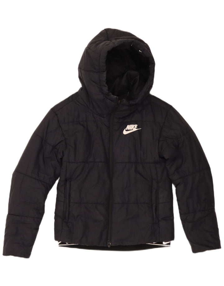 Jachetă căptușită cu glugă grafică Nike pentru femei UK 6 XS Poliester negru