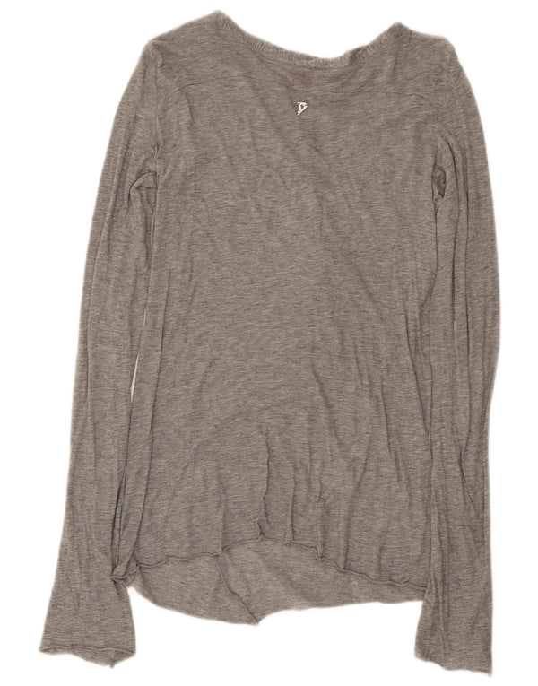 Dondup Womens Top Long Sleeve UK 8 Small Grey Flecked