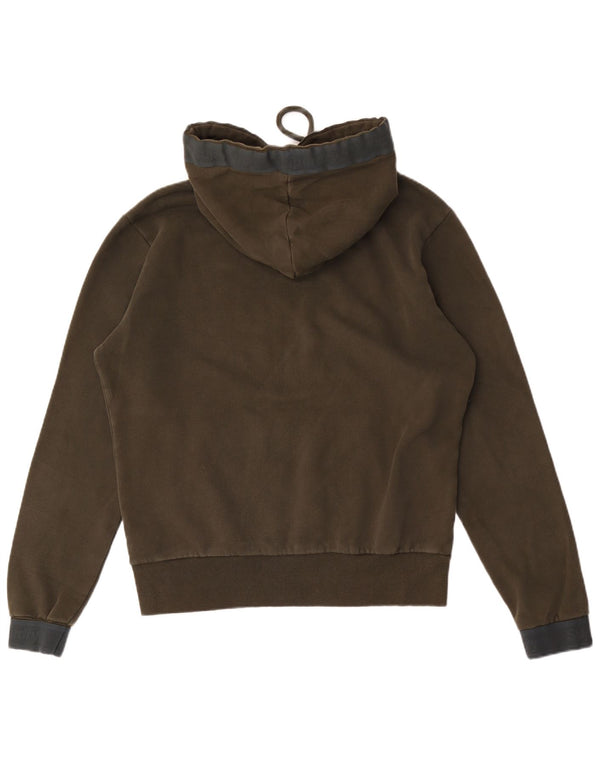SUPERDRY Mens Graphic Hoodie Jumper XL Khaki Colourblock Cotton