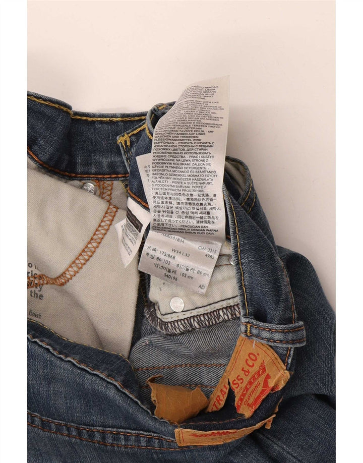 Blugi drepti pentru bărbați Levi's 514 W34 L32 Bumbac albastru