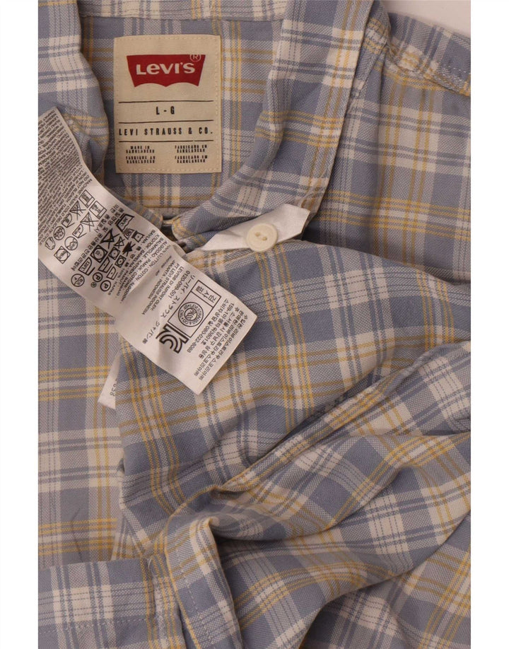 Cămașă cu mânecă scurtă Levi's pentru bărbați, bumbac cu carouri albastre mari