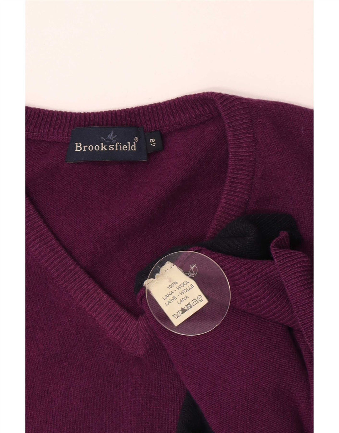 Pulover Brooksfield pentru bărbați, cu decolteu în V, IT 48, violet mediu Argyle/Diamond