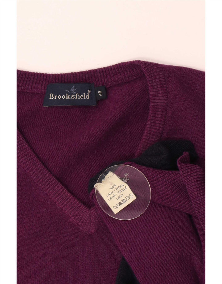 Pulover Brooksfield pentru bărbați, cu decolteu în V, IT 48, violet mediu Argyle/Diamond
