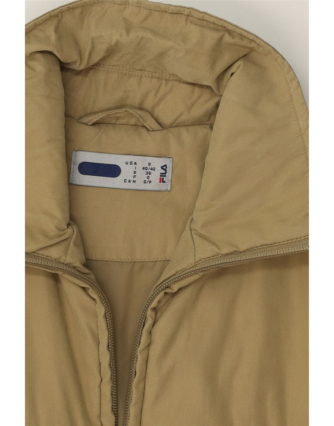 FILA Womens Windbreaker Jacket UK 10 Small Beige Polyester Vintage Fila and Second-Hand Fila from Messina Hembry 