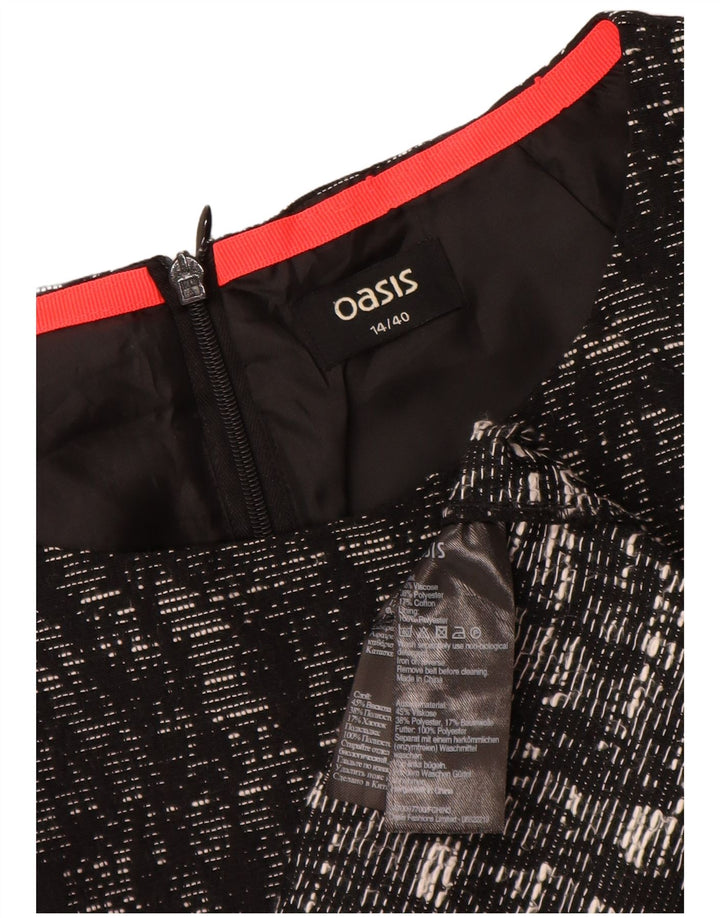 Rochie A-Line Oasis pentru femei UK 14 Medium Black Flecked Viscose