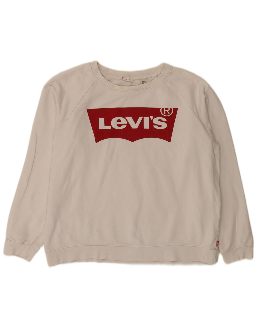 Levi's Pulover supradimensionat cu grafic pentru femei UK 16 Bumbac alb mare