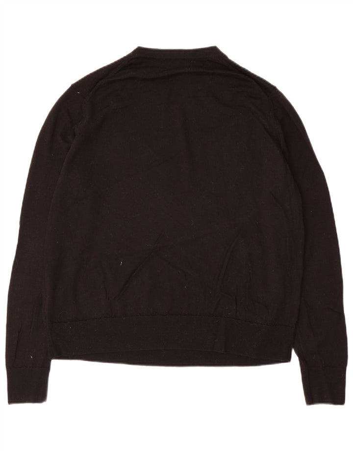 Pulover pentru femei Marks & Spencer cu decolteu rotund UK 14 Lână neagră mare