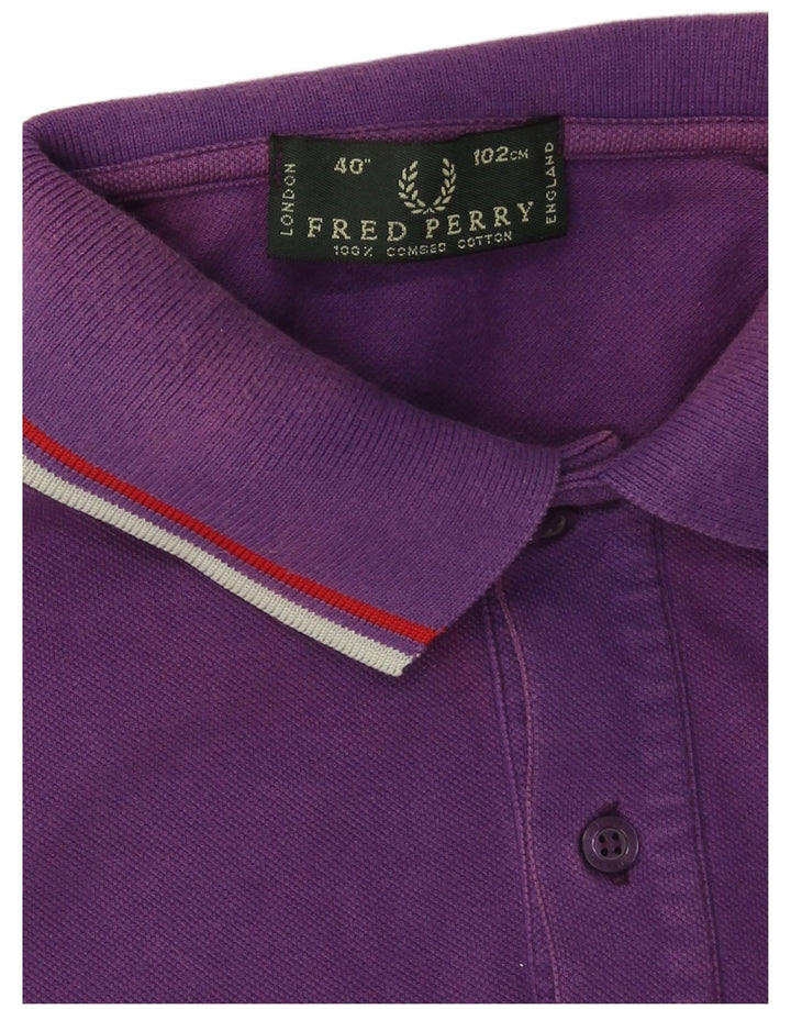 Cămașă polo Fred Perry pentru bărbați, bumbac violet mediu