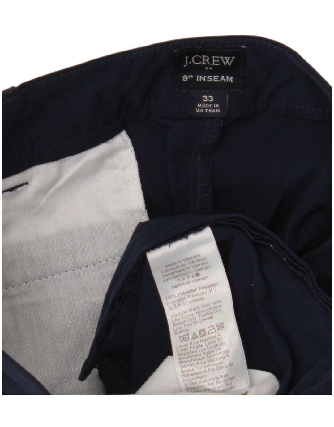 Pantaloni scurți chino pentru bărbați J. CREW W33 Poliester bleumarin mediu