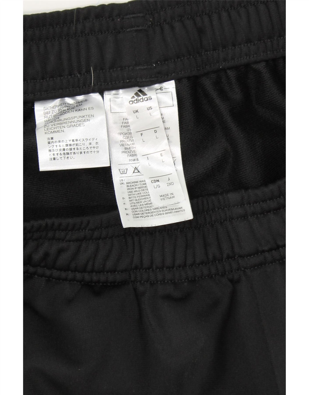ADIDAS Mens Tracksuit Trousers Joggers Large  Black Polyester Vintage Adidas and Second-Hand Adidas from Messina Hembry 