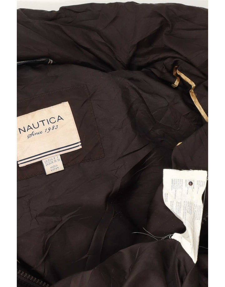 Jachetă căptușită cu glugă Nautica pentru femei UK 20 2XL Maro Poliester