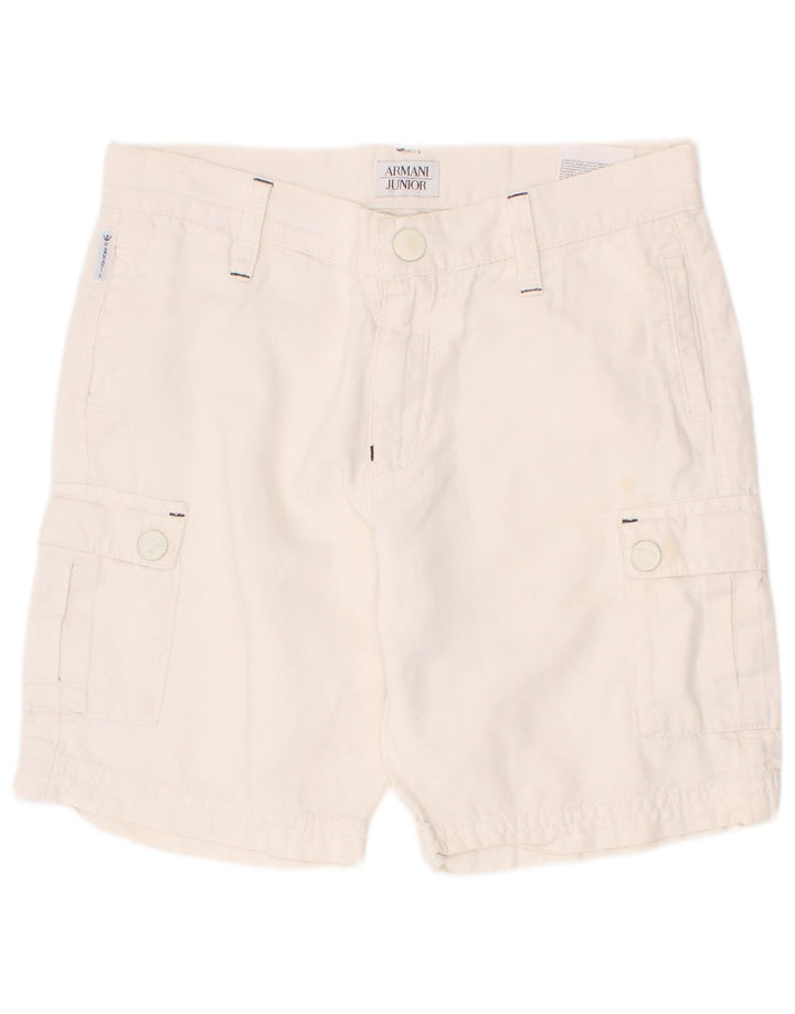 Armani Junior Pantaloni Cargo Băieți 7-8 Ani W24 Bumbac Alb
