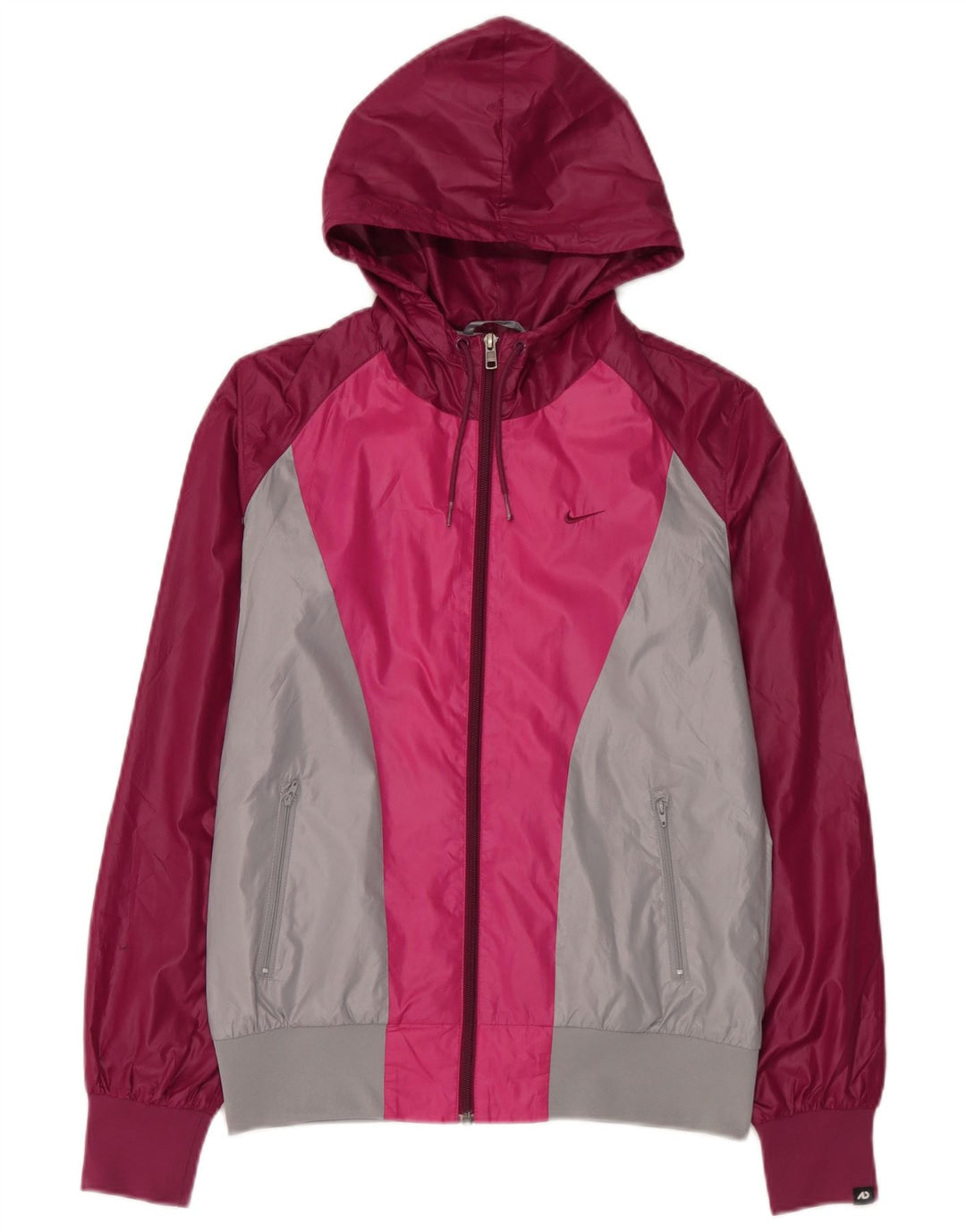 Jachetă de ploaie cu glugă Nike pentru femei UK 14, roz mediu, poliester color bloc