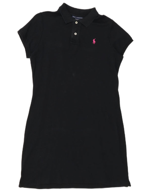 Ralph Lauren Womens Polo Dress UK 16 Large Black Cotton