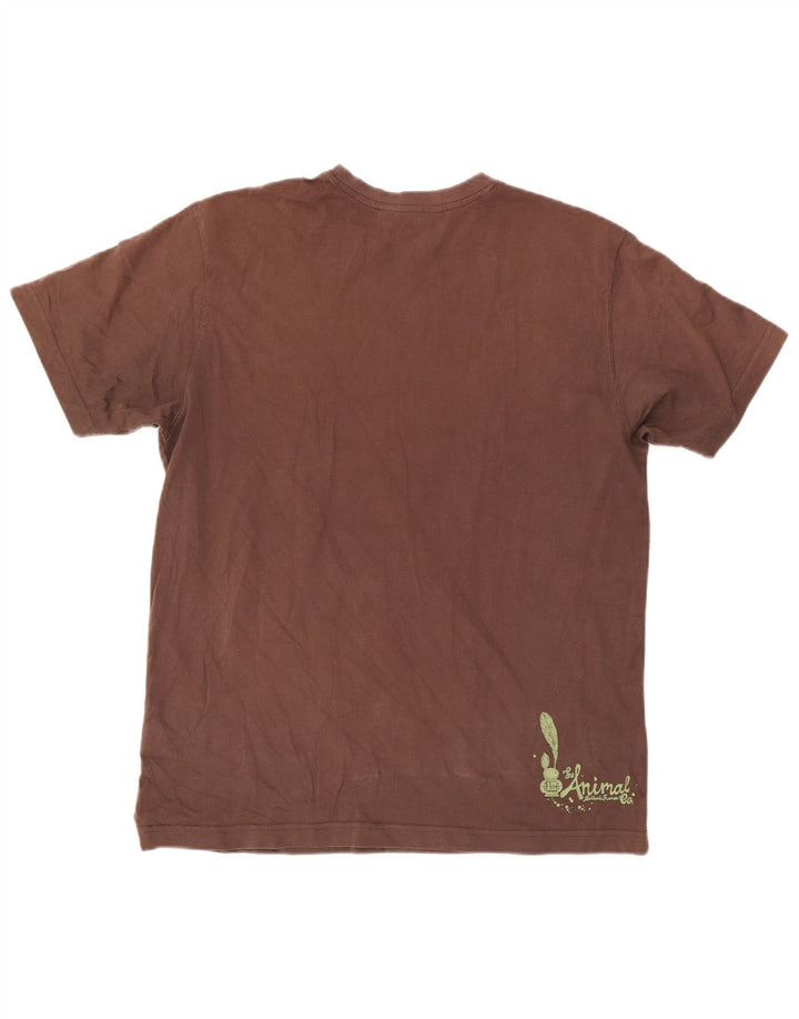 Tricou grafic pentru bărbați Animal Top mare, maro, bumbac