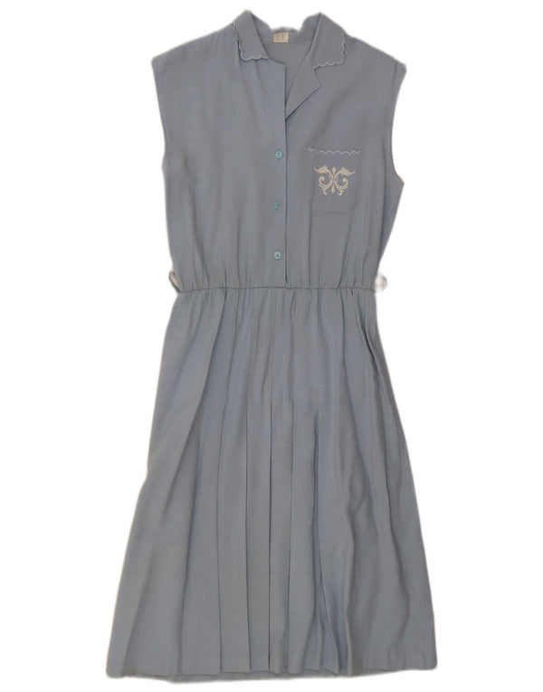 Rochie A-Line Fără Mâneci Vintage pentru Femei IT 44 Medium Blue Viscose