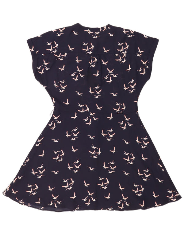 Rochie A-Line Oasis pentru femei UK 14 Medium Bleumarin Animal Print Bird