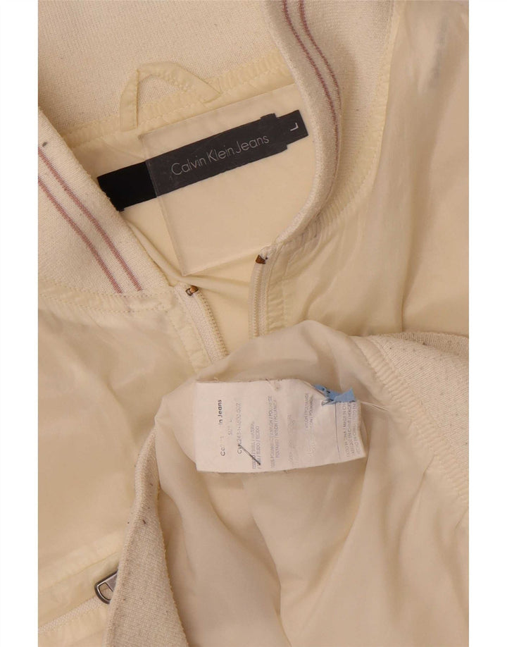 Jachetă bomber pentru femei Calvin Klein Jeans UK 16 mare poliamidă alb