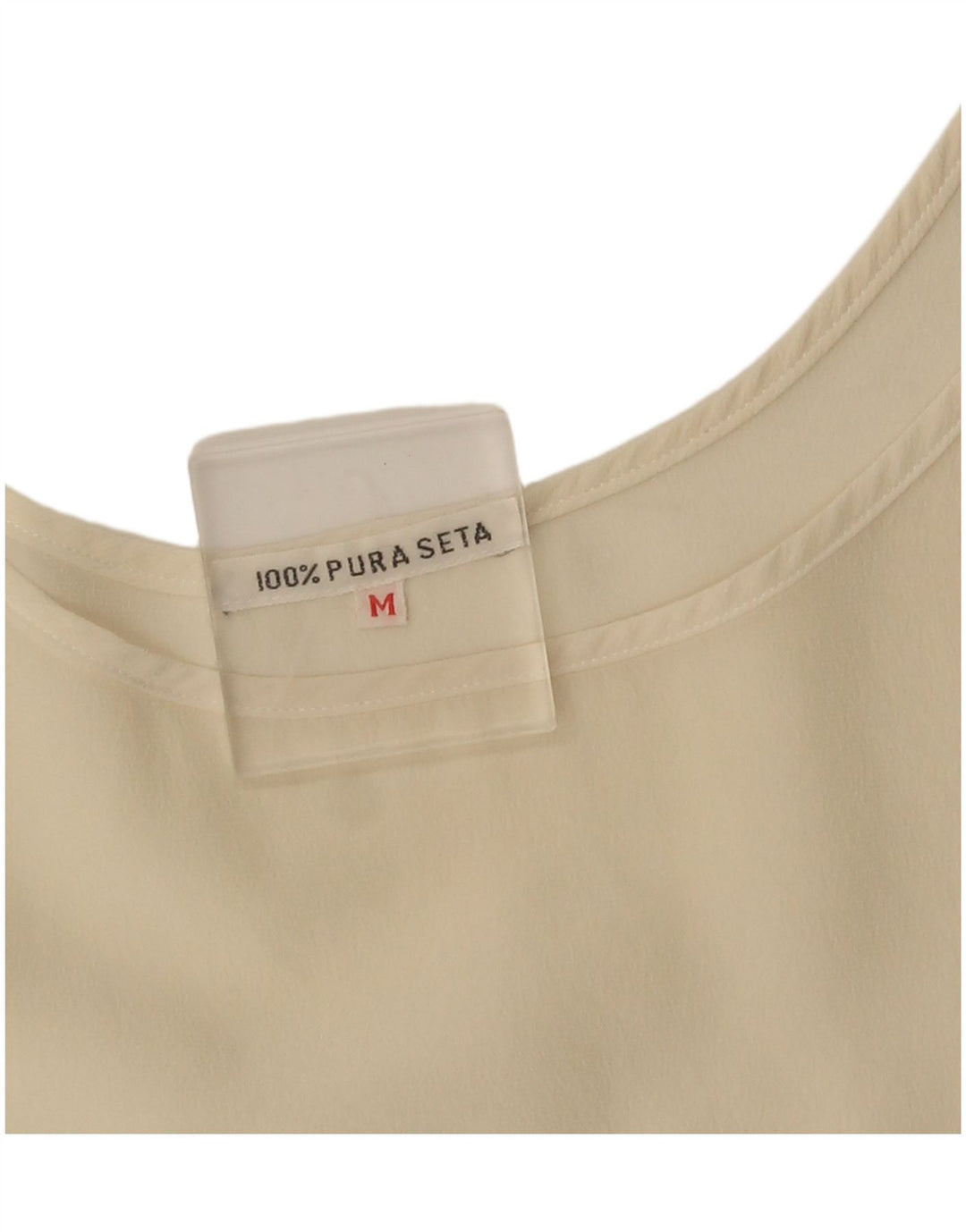 Top cu vestă vintage pentru femei UK 14 Medium Beige Mătase