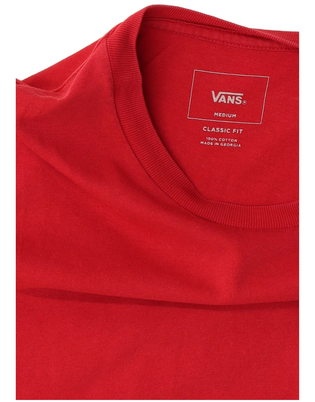 VANS Mens Classic Fit T-Shirt Top Medium Red Cotton