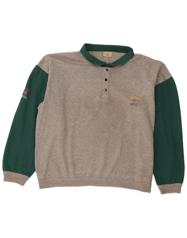 Pulover Roby pentru bărbați, cu gât polo, 2XL, bumbac color bloc, gri