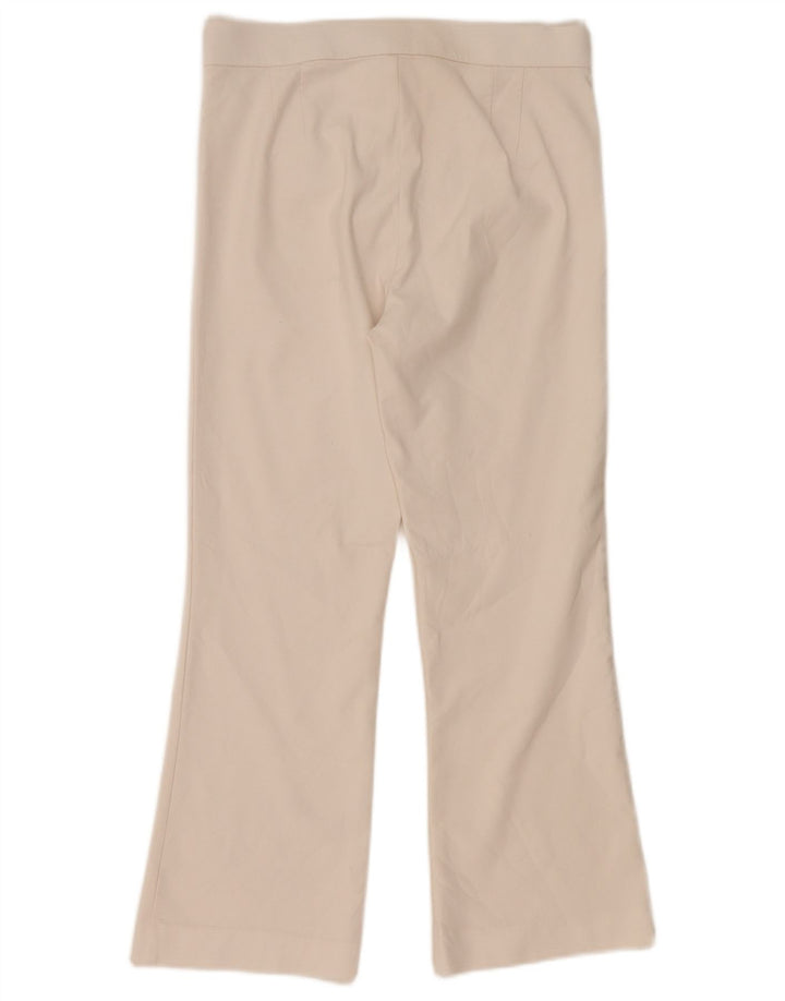 Pantaloni tăiați pentru femei Zara Bootcut Mediu L29 L25 Bumbac alb