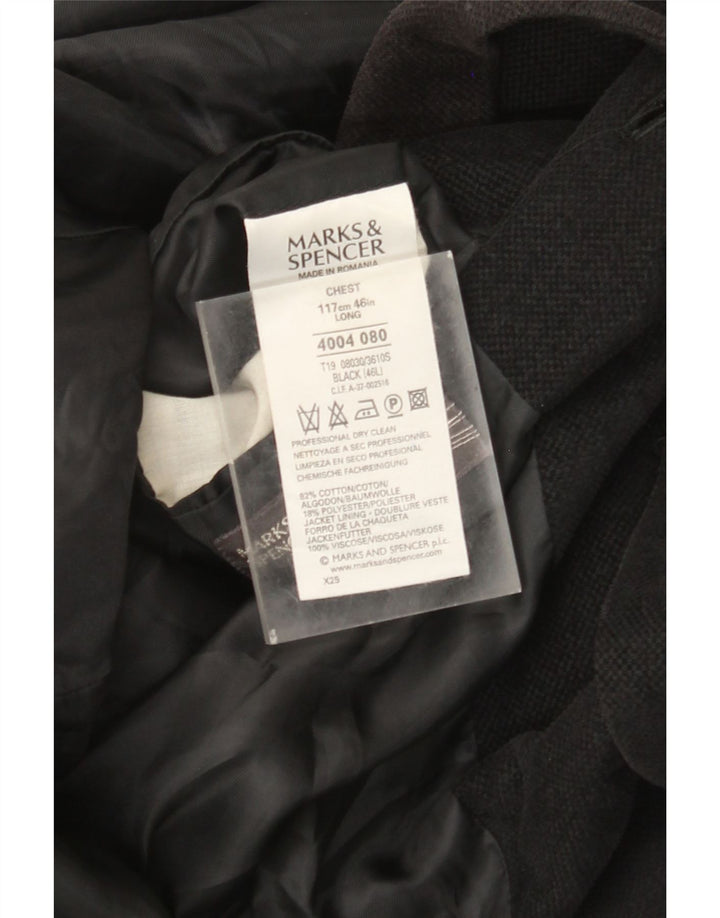 Sacou Marks & Spencer pentru bărbați, cu 3 nasturi, UK 46 XL, bumbac negru