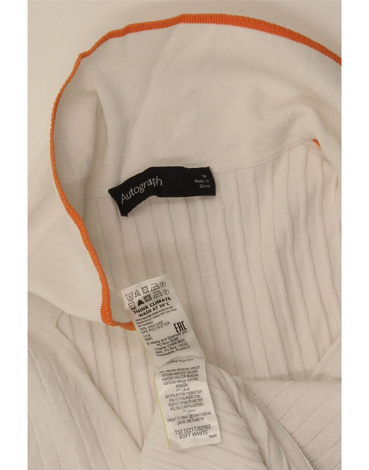 Tricou polo pentru femei Marks & Spencer Autograph UK 14 Medium White Viscose