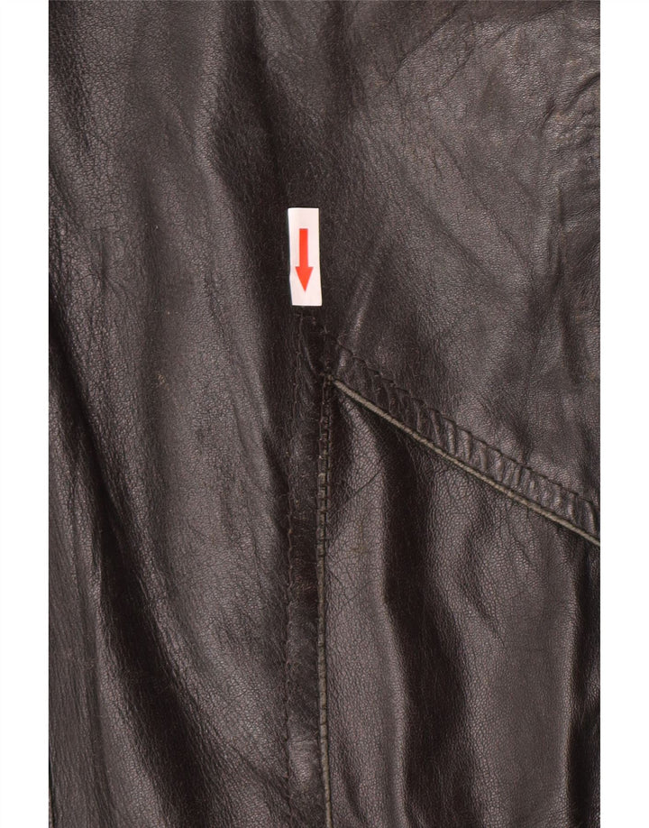 Jachetă din piele pentru bărbați de epocă dublu piept UK 34 XS negru retro