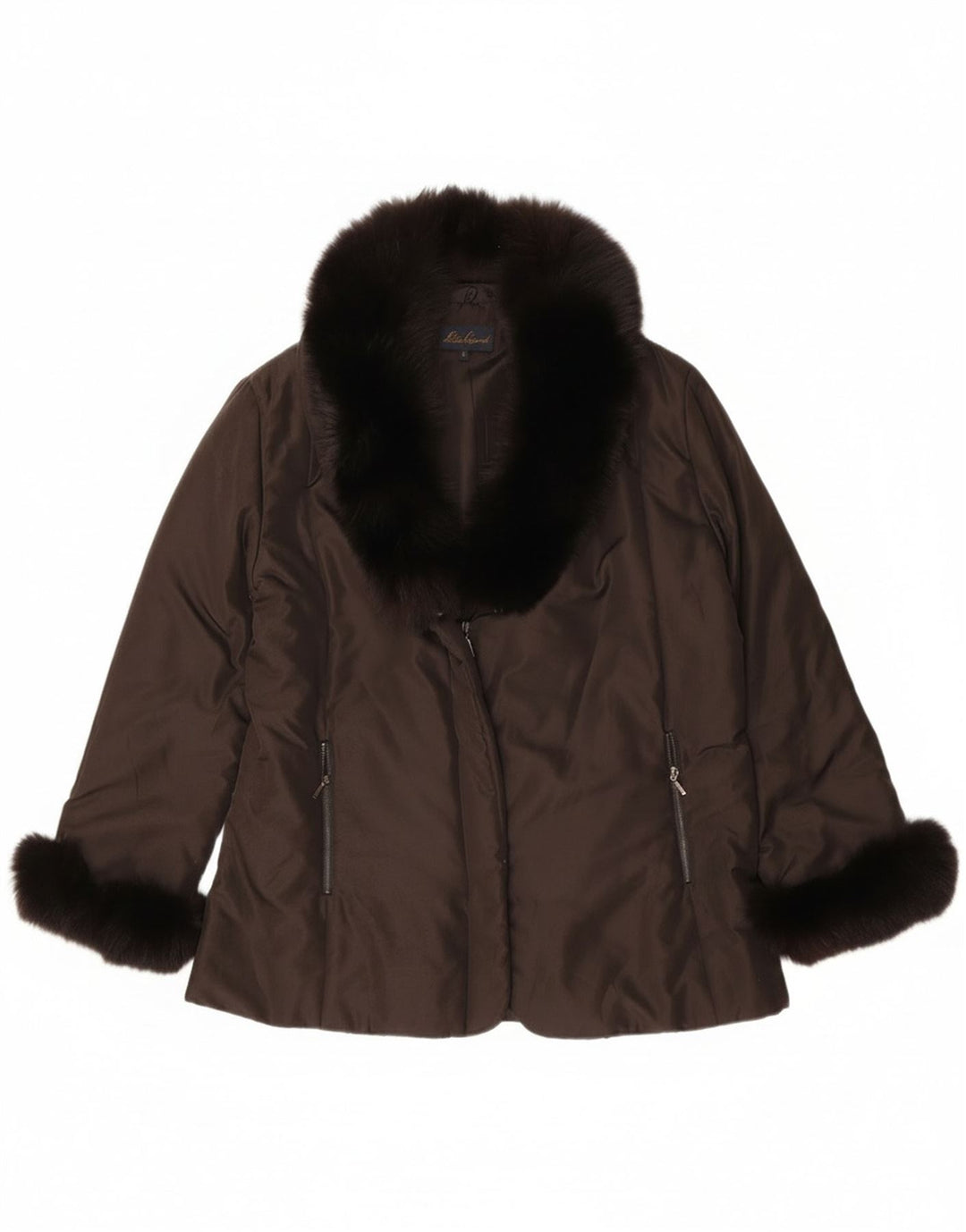 Jachetă căptușită supradimensionată pentru femei Luisa Spagnoli UK 10 Poliester maro mic