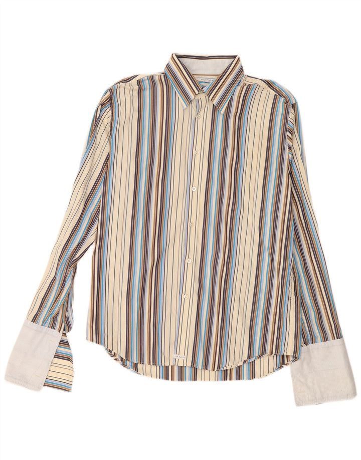 Cămașă formală pentru bărbați Ted Baker, mărimea 4, bumbac cu dungi multicolore