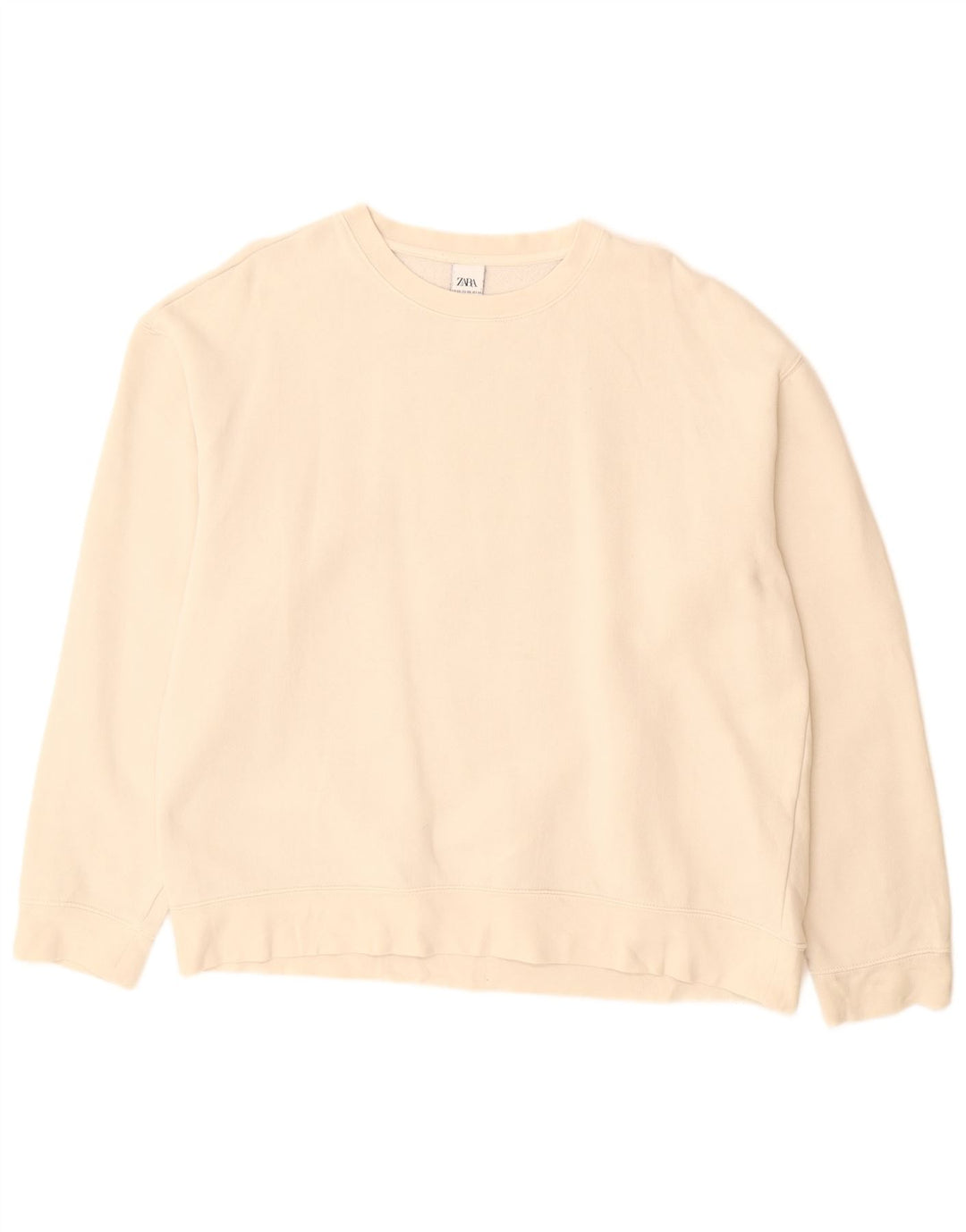 Pulover de hanorac Zara pentru femei UK 20 2XL Bumbac alb