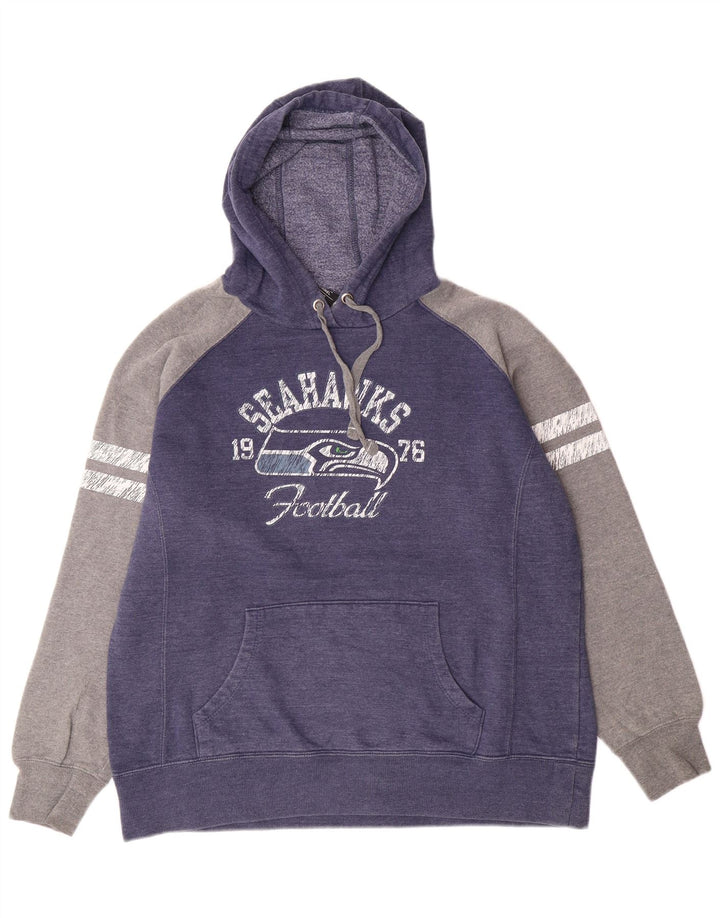 Pulover NFL Seattle Seahawks pentru femei, Marea Britanie 18 XL, albastru bleumarin, color block
