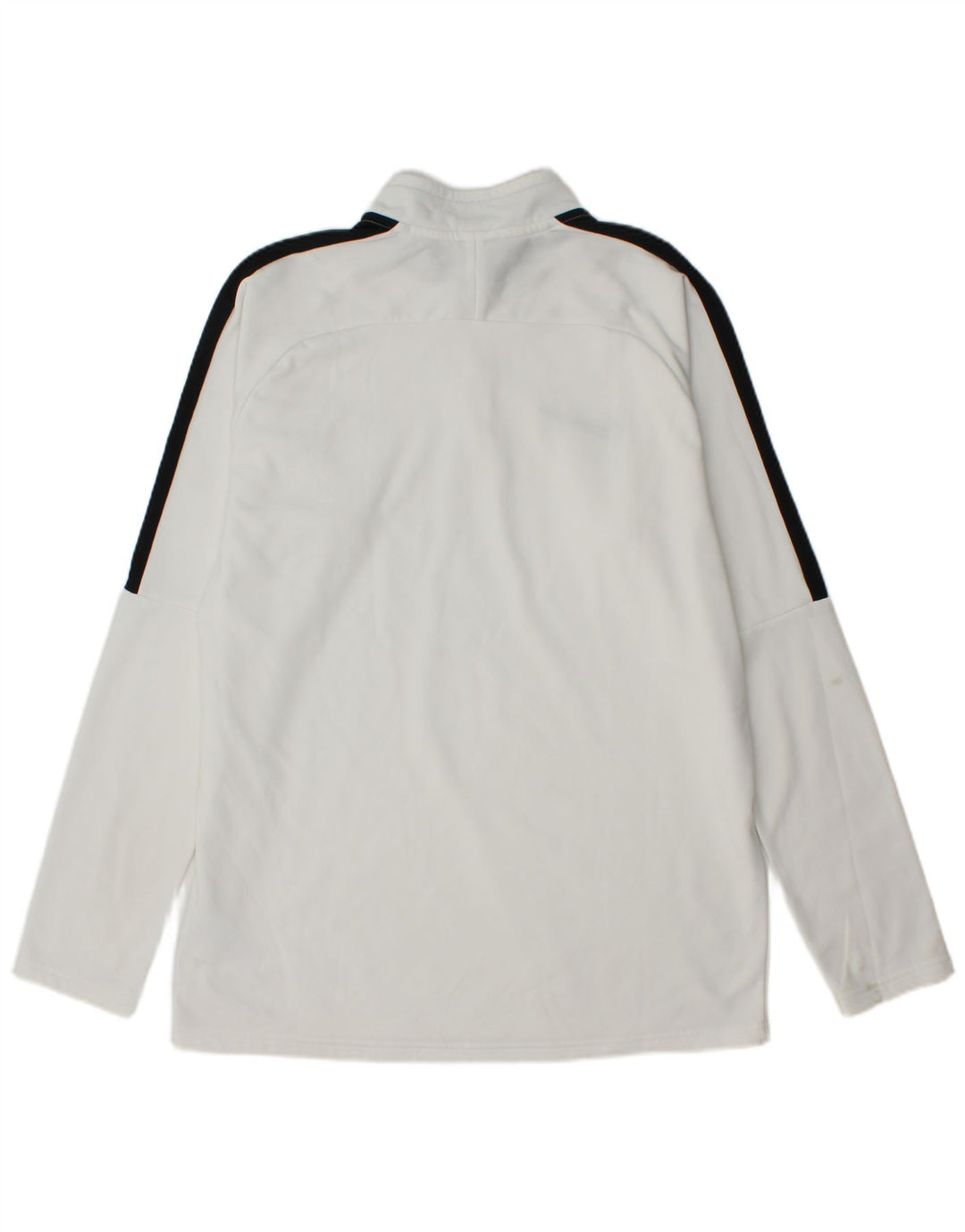 Top de trening pentru bărbați Dri Fit, cu fermoar și gât, color block, alb
