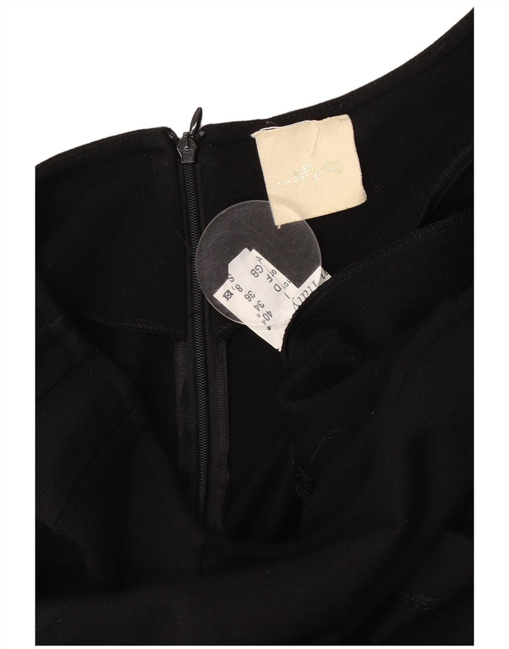 Rochie teacă vintage pentru femei UK 8 Small Black Viscose