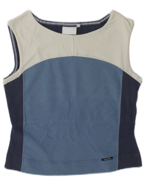 Diadora Crop Vest Top pentru femei UK 10 Small Blue Colorblock Bumbac