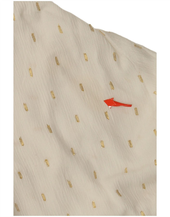 Bluză cămașă supradimensionată pentru femei Zara, cu mâneci 3/4, UK 14, mare, alb pete