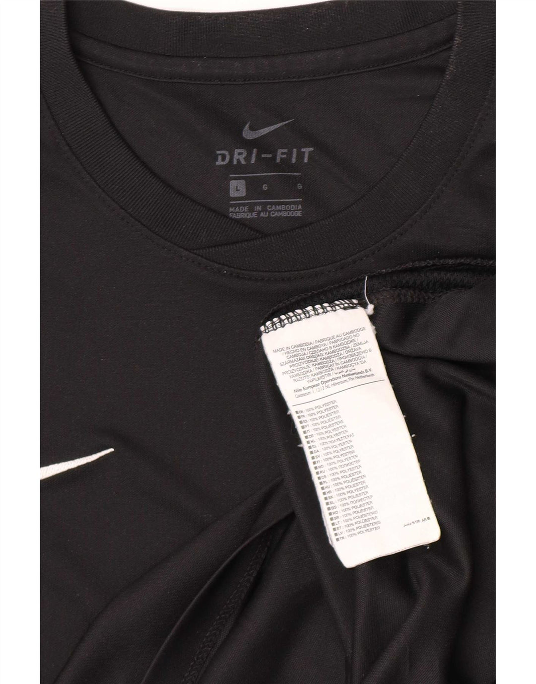 Tricou Nike Dri Fit pentru bărbați Top mare din poliester negru