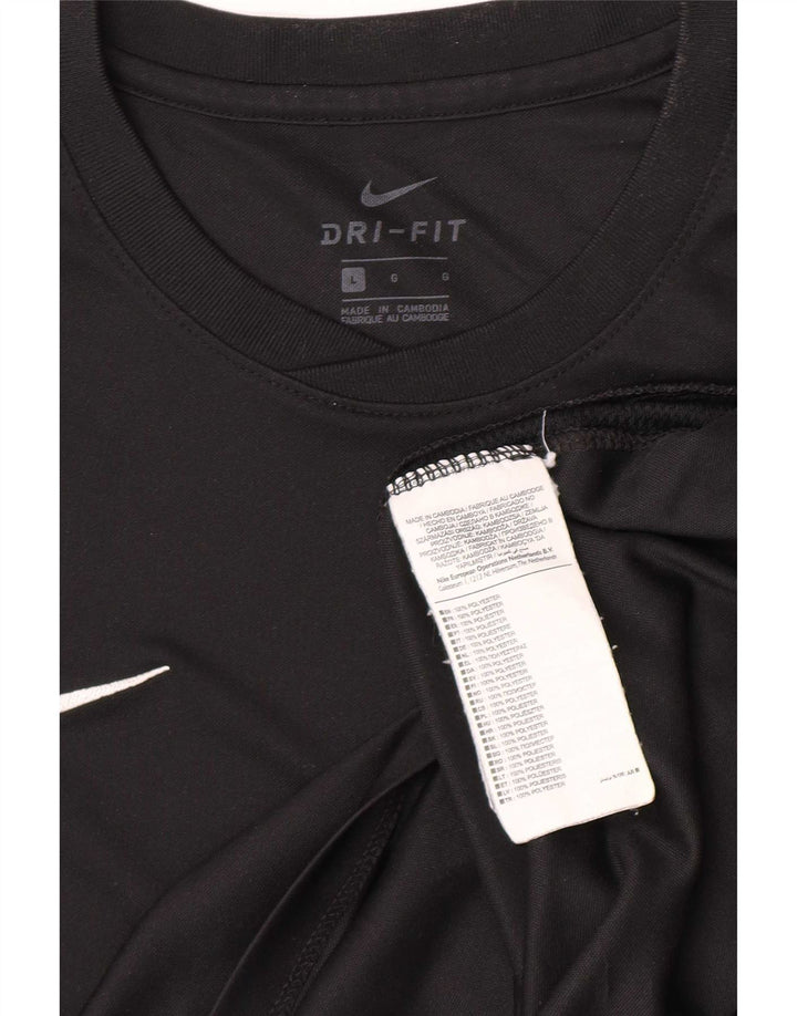 Tricou Nike Dri Fit pentru bărbați Top mare din poliester negru