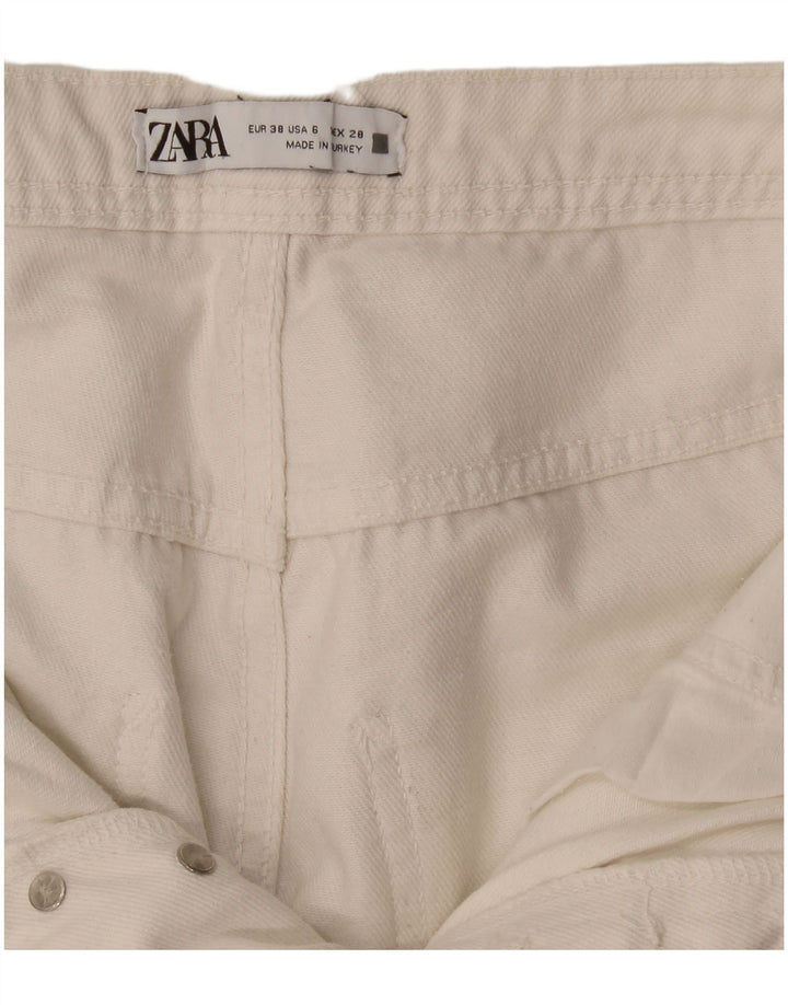 Blugi Drepți Femei Zara EU 38 Mici L28 L29 Alb