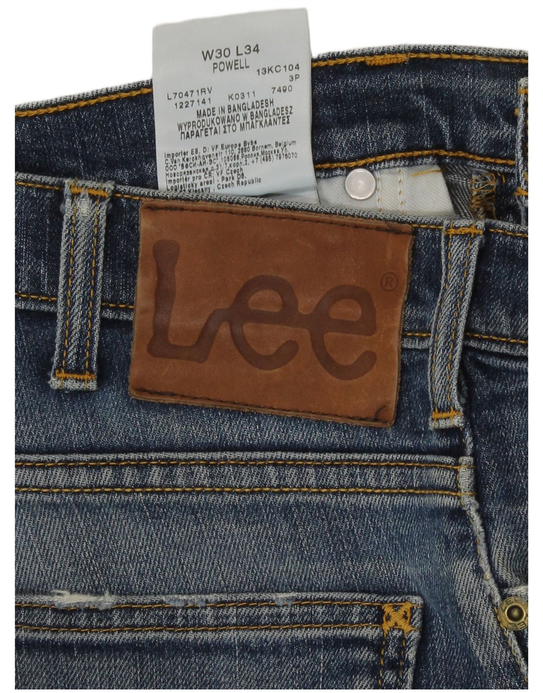Pantaloni scurți Lee Powell Denim W30, bumbac albastru mediu