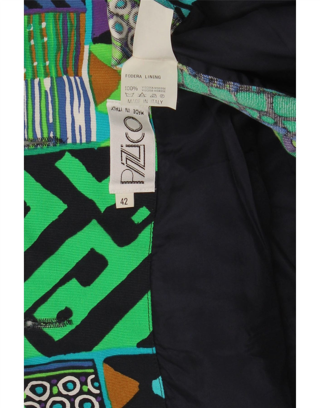 Jachetă vintage pentru femei cu 3 nasturi IT 42 Medium Multicolor Geometric