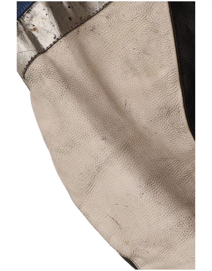 Jachetă Spidi din piele pentru bărbați IT 54, mare, neagră, color block