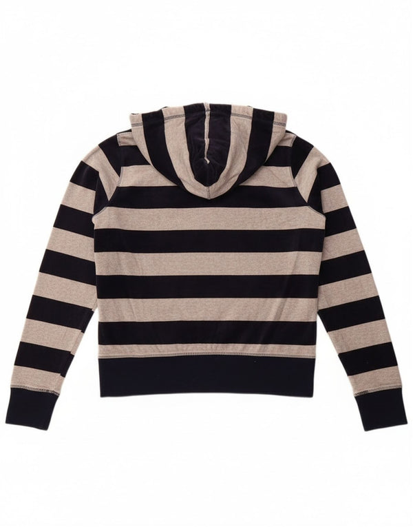 Calvin Klein Womens Zip Hoodie Sweater UK 10 Small Navy Blue Striped