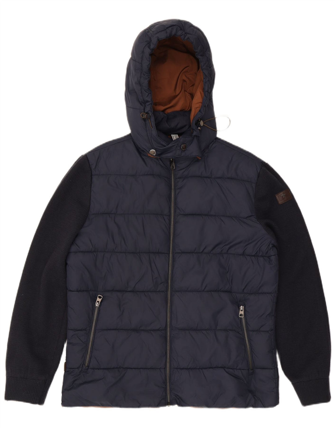 Jachetă căptușită cu glugă pentru bărbați Fynch Hatton UK 38 Medium Bleumarin Colorblock