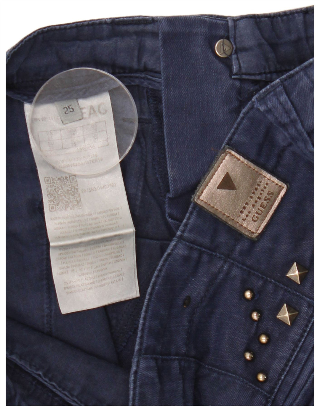 Blugi slim pentru femei GUESS L27 L28 bumbac bleumarin