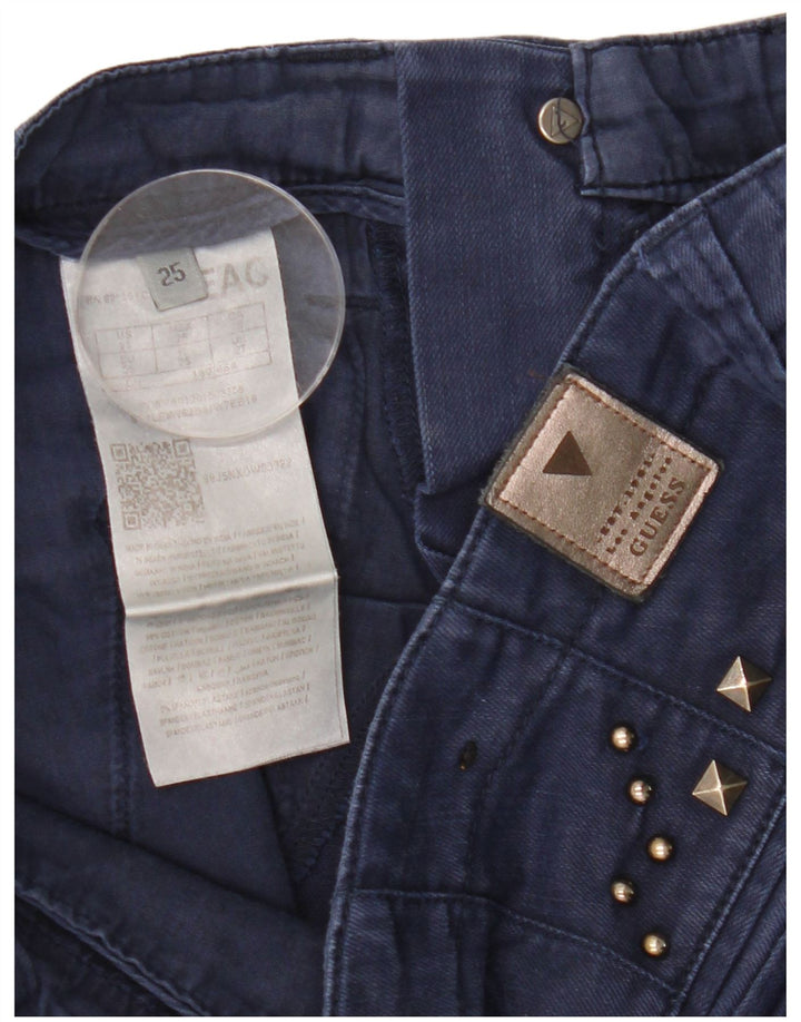 Blugi slim pentru femei GUESS L27 L28 bumbac bleumarin