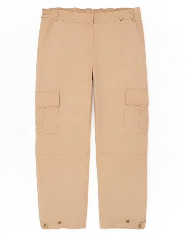 Pantaloni cargo drepti pentru femei Liu Jo IT 46 Large W36 L28 Bej Viscoză